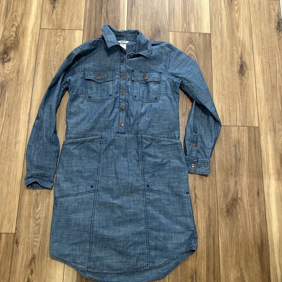 Duluth Trading Co Women's rootstock chambray shirt denim Dress size XS - Picture 2 of 7